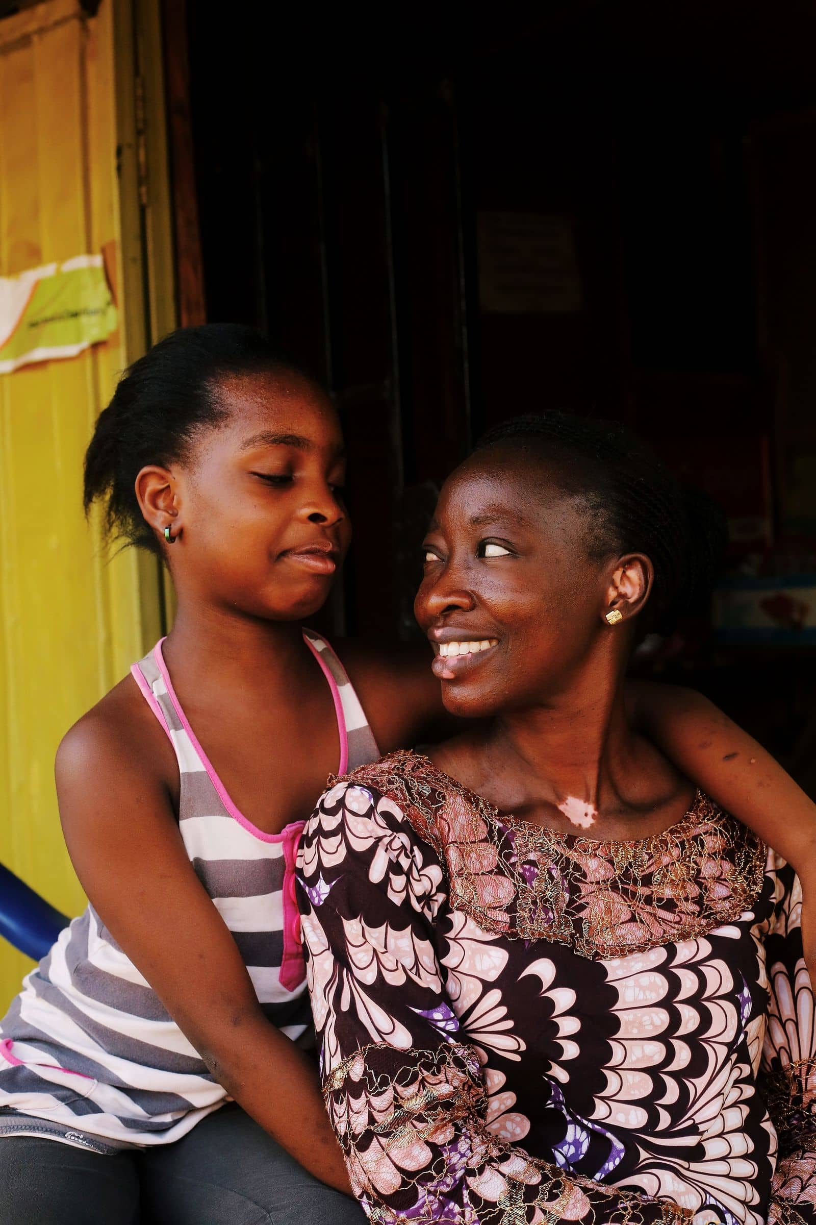 Mother and daughter sharing a moment